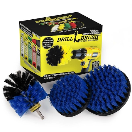Drill Brush Power Scrubber By Useful Products 7 in W 5 in L Brush, Blue B-S-54O-QC-DB